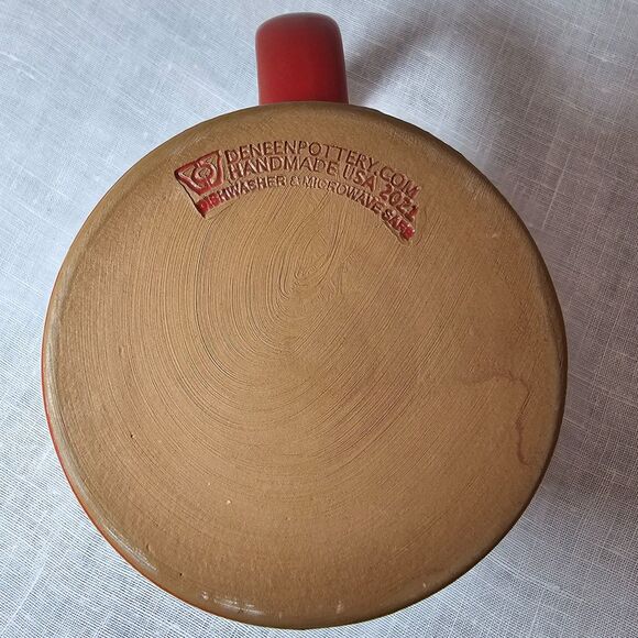 Deneen Pottery 2021 Red Velvet Be Mine Valentine Bones Coffee Mug Handmade - Picture 4 of 5